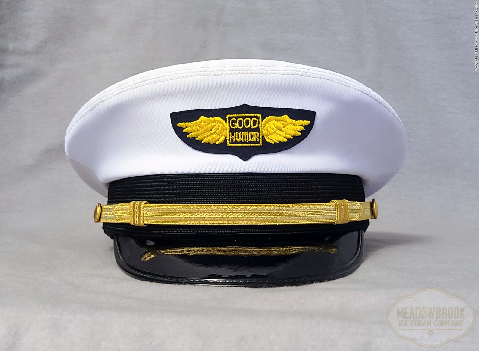 Good Humor Ice Cream Hat White Vinyl w/ Gold Badge Meadowbrook Ice