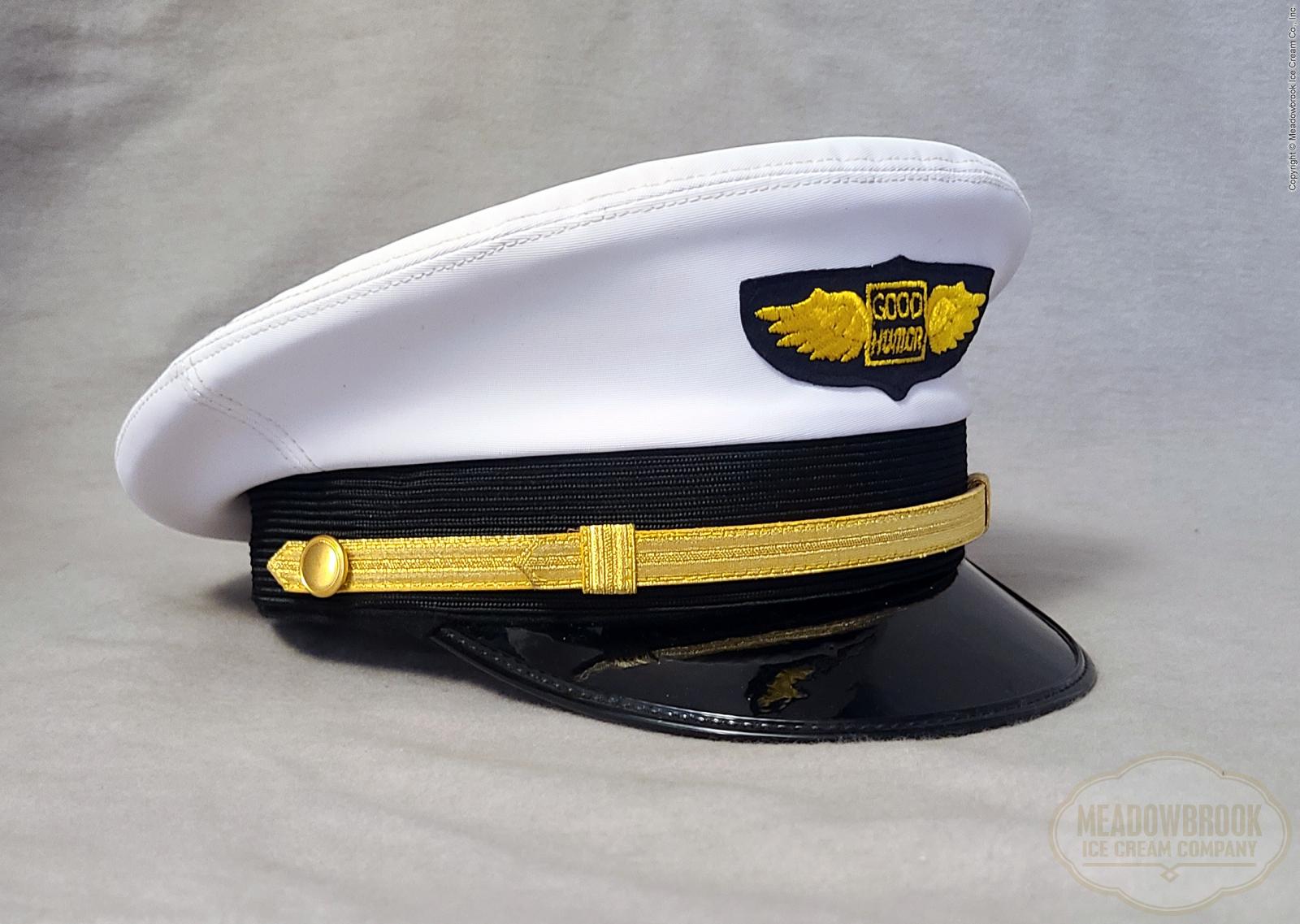 Good Humor Ice Cream Hat White Vinyl w/ Gold Badge Meadowbrook Ice